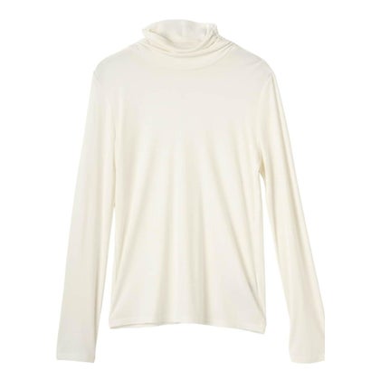 ランバン コレクション LANVIN COLLECTION ウォッシャブルシルク タートルネックカットソー （オフホワイト）｜詳細画像