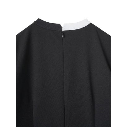 ランバン コレクション LANVIN COLLECTION クルーネック 配色デザインワンピース （ブラック）｜詳細画像