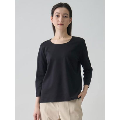 ランバン コレクション LANVIN COLLECTION ラウンドネック七分袖カットソー （ブラック）｜詳細画像