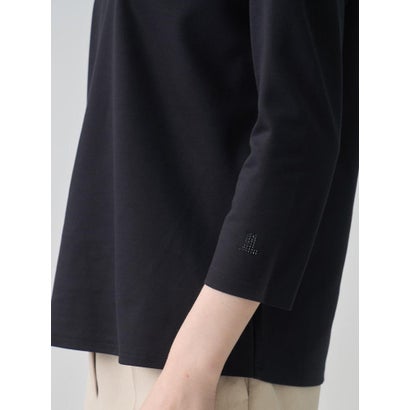 ランバン コレクション LANVIN COLLECTION ラウンドネック七分袖カットソー （ブラック）｜詳細画像