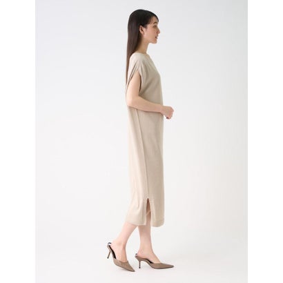 ランバン コレクション LANVIN COLLECTION ホールガーメントノースリーブワンピース （ベージュ）｜詳細画像