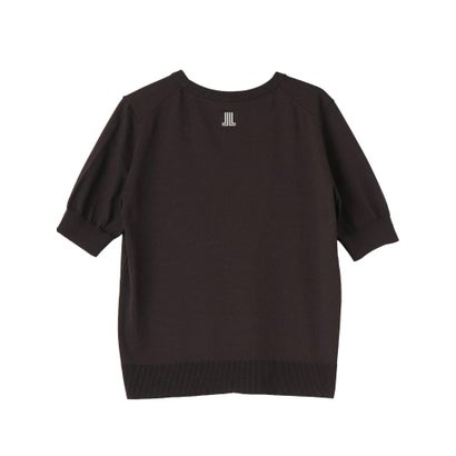 ロゴジャカード半袖ニットトップス （ネイビー）｜詳細画像