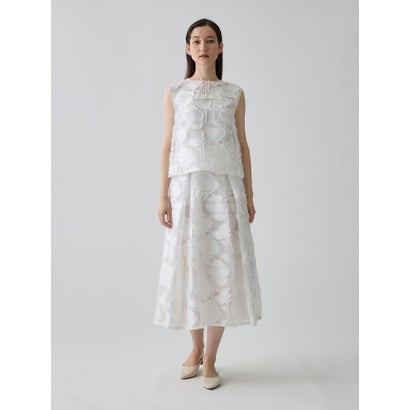 ランバン コレクション LANVIN COLLECTION サンフラワーカットジャカードスカート （ライトイエロー）｜詳細画像