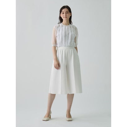 ランバン コレクション LANVIN COLLECTION 撥水ストレッチニットパンツ （ホワイト）｜詳細画像