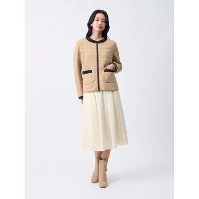 ランバン コレクション LANVIN COLLECTION ストレッチタフタジャケット （キャメル）｜詳細画像