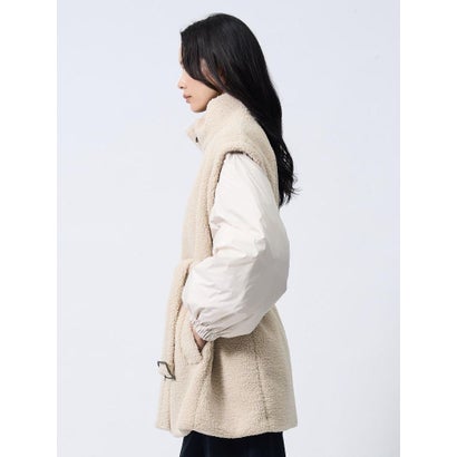 ランバン コレクション LANVIN COLLECTION フェイクムートン×ライトタフタ コンビネーションダウンコート （ベージュ）｜詳細画像