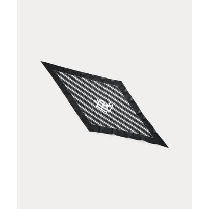 ロゴ ストライプド ダイヤモンド スカーフ 001ブラック｜詳細画像