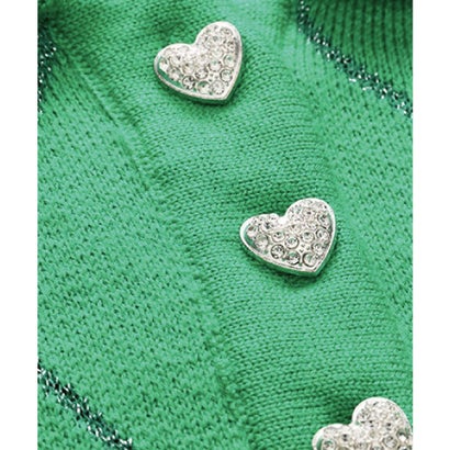 ラポミ プチ LA POMME petit Argyle Heart Embroidery Knit （Black）｜詳細画像