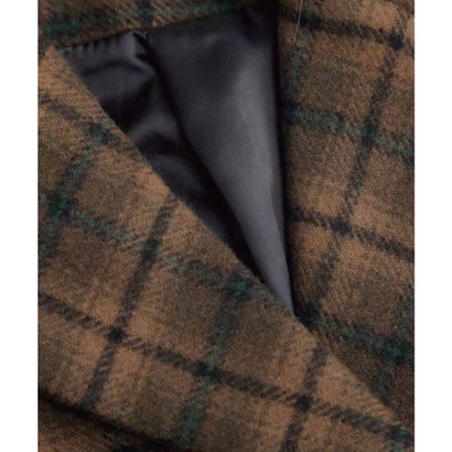 ラポミ プチ LA POMME petit Plaid Short Coat Set Up  チェック柄ショートコートセットアップ （Brown）｜詳細画像