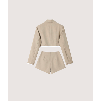 ラポミ プチ LA POMME petit Peaked Lappel Mini SKirt Set up （Beige）｜詳細画像