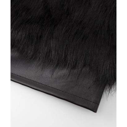 ラポミ プチ LA POMME petit Fur Leather Coat （Black）｜詳細画像