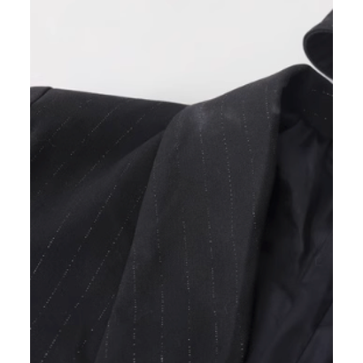 Blazer Pleats Belted Dress （Dark Gray）｜詳細画像