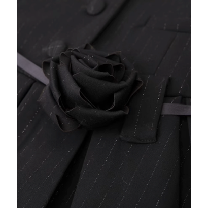 Blazer Pleats Belted Dress （Dark Gray）｜詳細画像