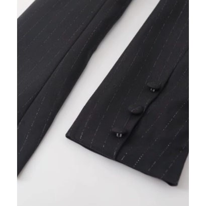 Blazer Pleats Belted Dress （Dark Gray）｜詳細画像