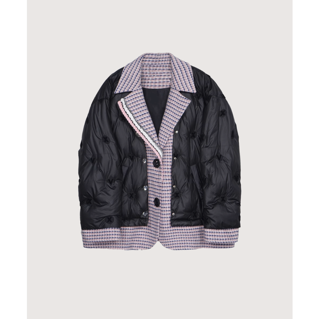 Puff Docking Design Down Coat （Black）