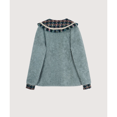 ラポミ プチ LA POMME petit Big Collar Fur Design Coat （Green）｜詳細画像