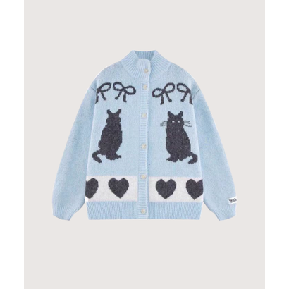 ラポミ プチ LA POMME petit Animal Jacquard Cardigan （50）｜詳細画像