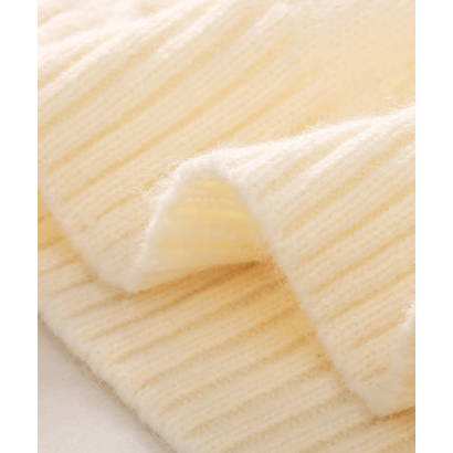 ラポミ プチ LA POMME petit Many Heart Rib Cardigan （Apricot）｜詳細画像