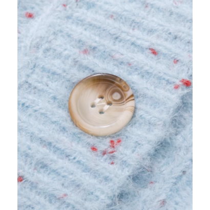 ラポミ プチ LA POMME petit Mesh Ribbon Jeresy Cardigan （Blue）｜詳細画像