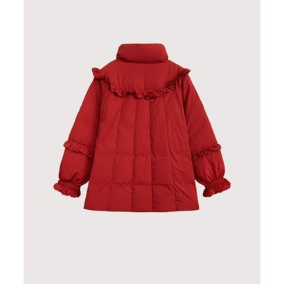 ラポミ プチ LA POMME petit Fluffy Buckle Frill Duck Down Coat （Red）｜詳細画像