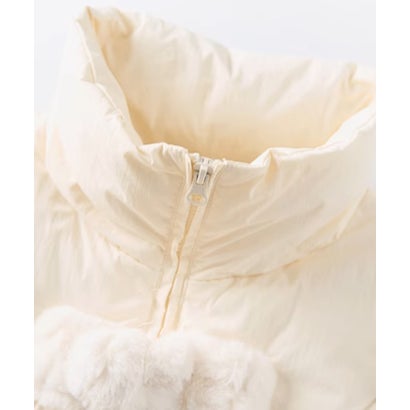 ラポミ プチ LA POMME petit Fluffy Buckle Frill Duck Down Coat （Ivory）｜詳細画像