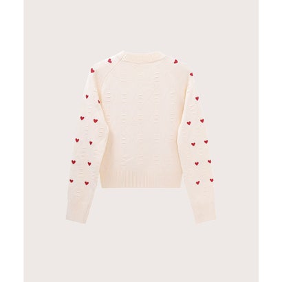 Heart Embroidery Knit Top ハートジャガードニット （Red）｜詳細画像