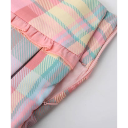 ラポミ プチ LA POMME petit Tartan Check Bijou Pink Long Skirt Set Up （Pink）｜詳細画像
