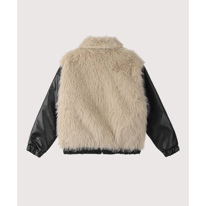 ラポミ プチ LA POMME petit Fluffy Patchwork Down Coat （Beige）｜詳細画像