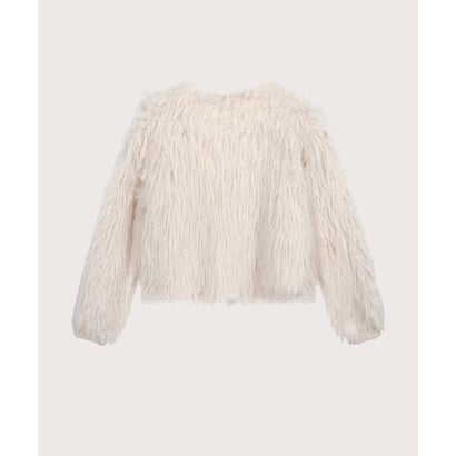 ラポミ プチ LA POMME petit Fuzzy Heart Applique Cardigan シャギーファーハートカーディガン （Pink）｜詳細画像