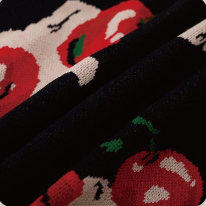 ラポミ プチ LA POMME petit Cherry Jacquard Knit Set-Up チェリージャガードニットセットアップ （Black）｜詳細画像