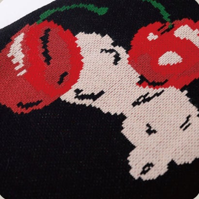ラポミ プチ LA POMME petit Cherry Jacquard Knit Set-Up チェリージャガードニットセットアップ （Black）｜詳細画像