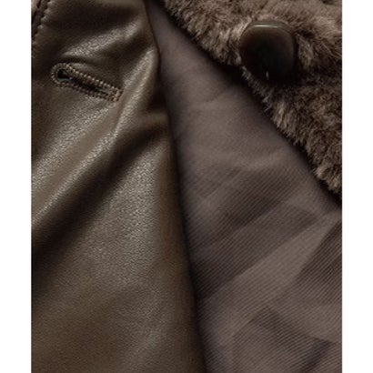 ラポミ プチ LA POMME petit Cozy Faux Fur Coat. ウォームファーコート （Brown）｜詳細画像
