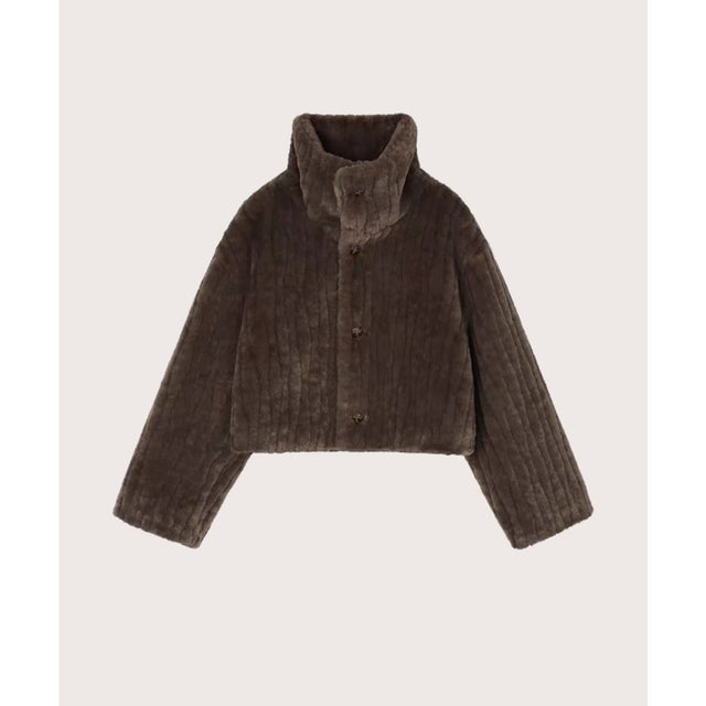 Cozy Faux Fur Coat. ウォームファーコート （Brown）