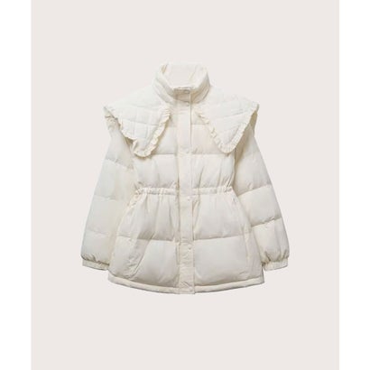 ラポミ プチ LA POMME petit Waisted Big Collar Duck Down Coat ウエストビッグカラーダックダウンコート （White）｜詳細画像