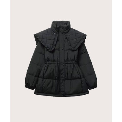 Waisted Big Collar Duck Down Coat ウエストビッグカラーダックダウンコート （Black）｜詳細画像