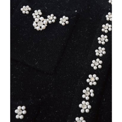 ラポミ プチ LA POMME petit Beaded Flower Style Knit Set-Up  ビーズフラワー風ニットセットアップ （Black）｜詳細画像