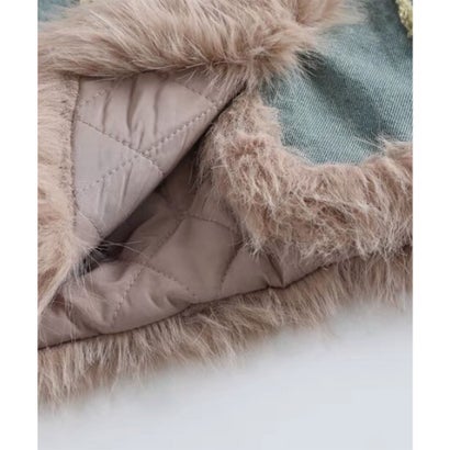 ラポミ プチ LA POMME petit Fur Stitching Denim Inner Down Coat ファーステッチデニムインナーダウンコート （Blue）｜詳細画像