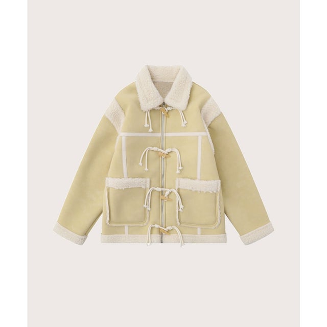 Double Poacket Faux Shearling Coat ダブルポケットフェイクムートンコート （Yellow）