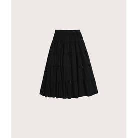 Flare Pleats Ribbon Skirt フレアプリーツリボンスカート （Black）