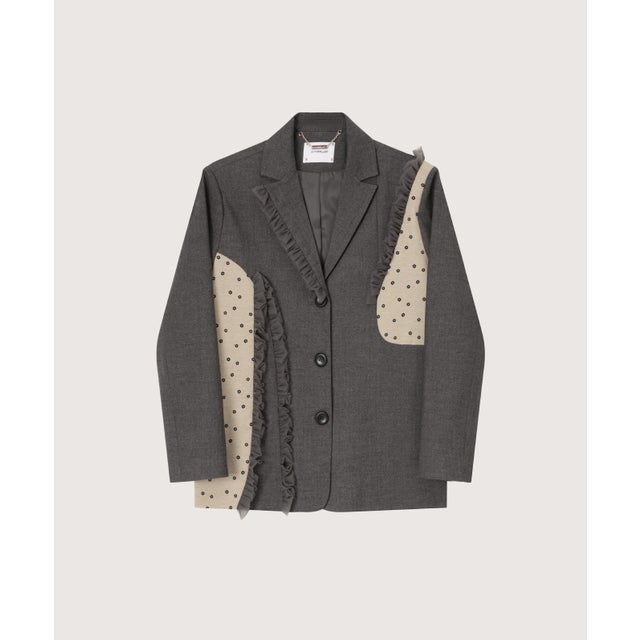 Daisy Lace Patchwork Jacket/デイジーレースパッチワークジャケット （Gray）