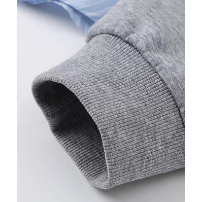 Sequin Bow Fake Two Sweatshirt Set Up/スパンコールリボンフェイクレイヤードスウェットセットアップ （Gray）｜詳細画像