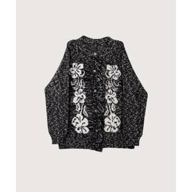 Speckled Floral Jacquard Cardigan/花柄ジャカードカーディガン （Black）