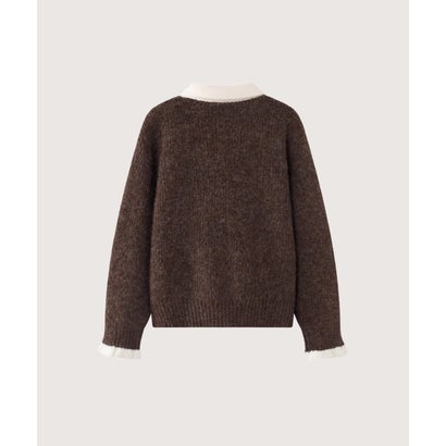 Lace Bow Peter Pan Collar Cardigan/レースリボンピーターパンカラーカーディガン （Coffee）｜詳細画像
