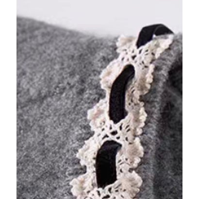 Heart Embroidery Lace Trim Bow Cardigan/ハート刺繍レーストリムリボン付きカーディガン （Red）｜詳細画像