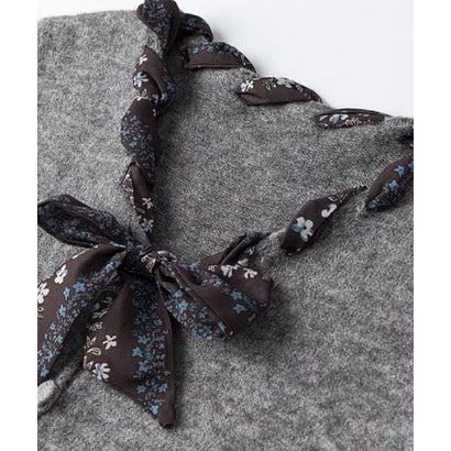 Scarf Ribbon Knit Vest/スカーフリボンニットベスト （Gray）｜詳細画像