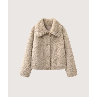 Soft Textured Faux Fur Coat/ソフトフェイクファーコート （Beige）｜詳細画像