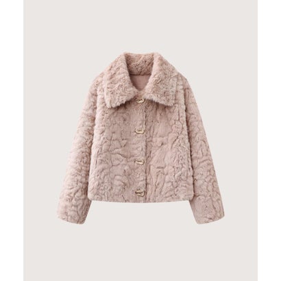 Soft Textured Faux Fur Coat/ソフトフェイクファーコート （Pink）｜詳細画像