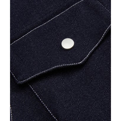 ラポミ プチ LA POMME petit Check Stitching Denim Jacket Set Up/チェックステッチデニムジャケットセットアップ （Blue）｜詳細画像
