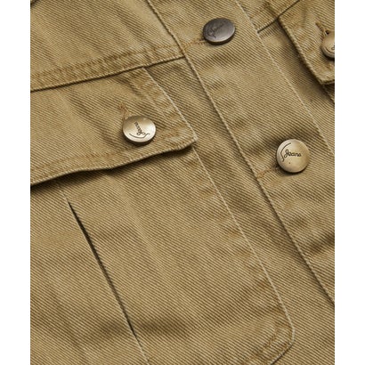 ラポミ プチ LA POMME petit Double Pocket Cropped Denim Jacket Set Up/ダブルポケットクロップドデニムジャケットセットアップ （Khaki）｜詳細画像