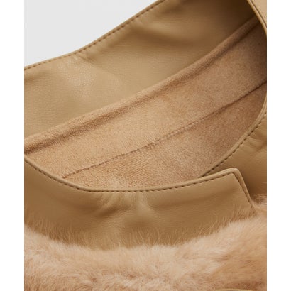 ラポミ プチ LA POMME petit Cropped Bow Faux Fur Coat/ボウ付きフェイクファーコート （Beige）｜詳細画像